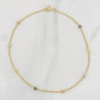 Tobillera Aro Seguido Bolas Diamantadas 1.75g / 25cm / 1.18mm Tres Oros 18K