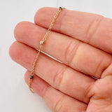 Tobillera Aro Seguido Bolas Diamantadas 1.75g / 25cm / 1.18mm Tres Oros 18K