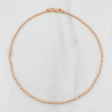 Tobillera Militar Diamantado 3.35g / 25.05cm / 1.81mm Oro Rosa 18K
