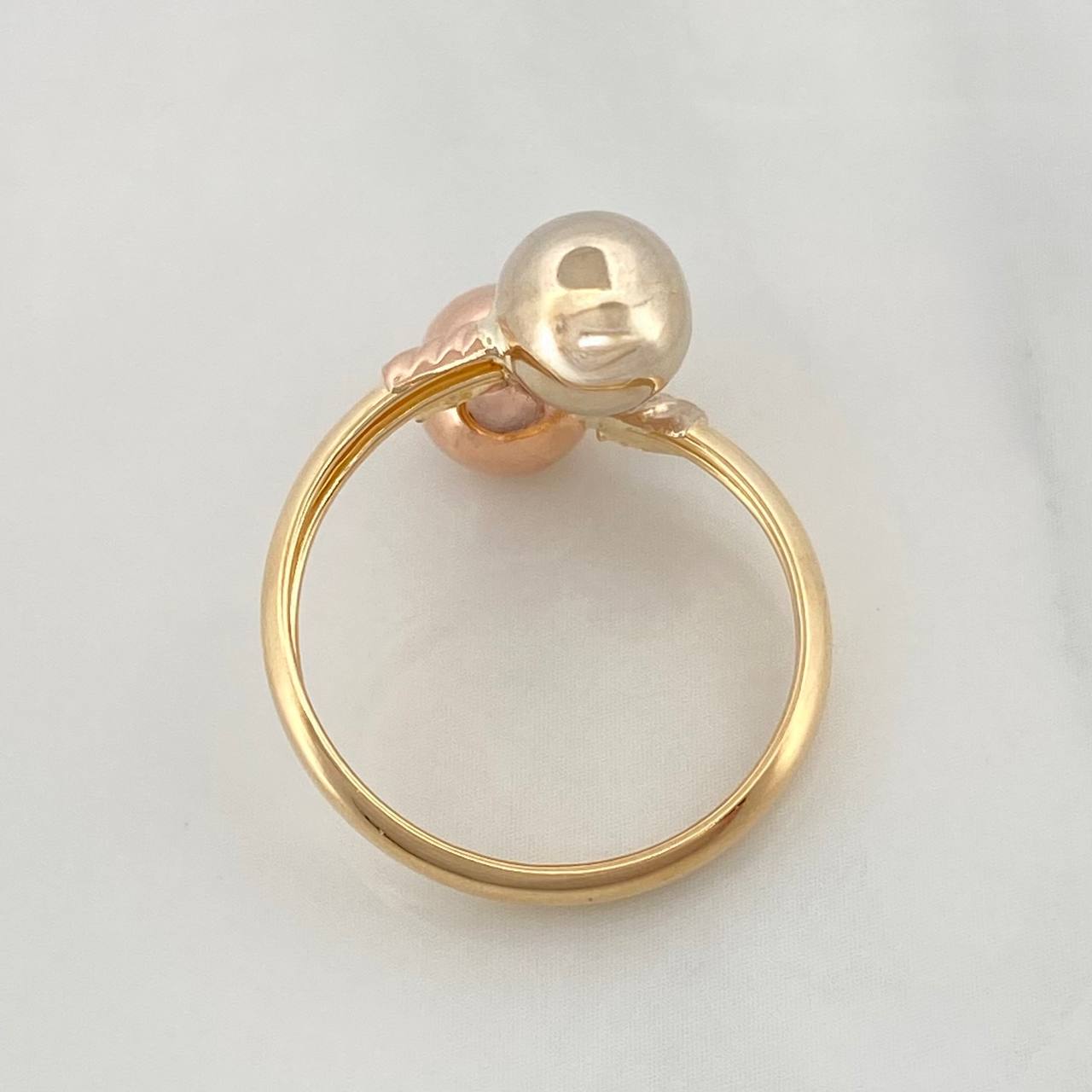 Anillo Tu y Yo 1.6g / T6 Tres Oros 18K