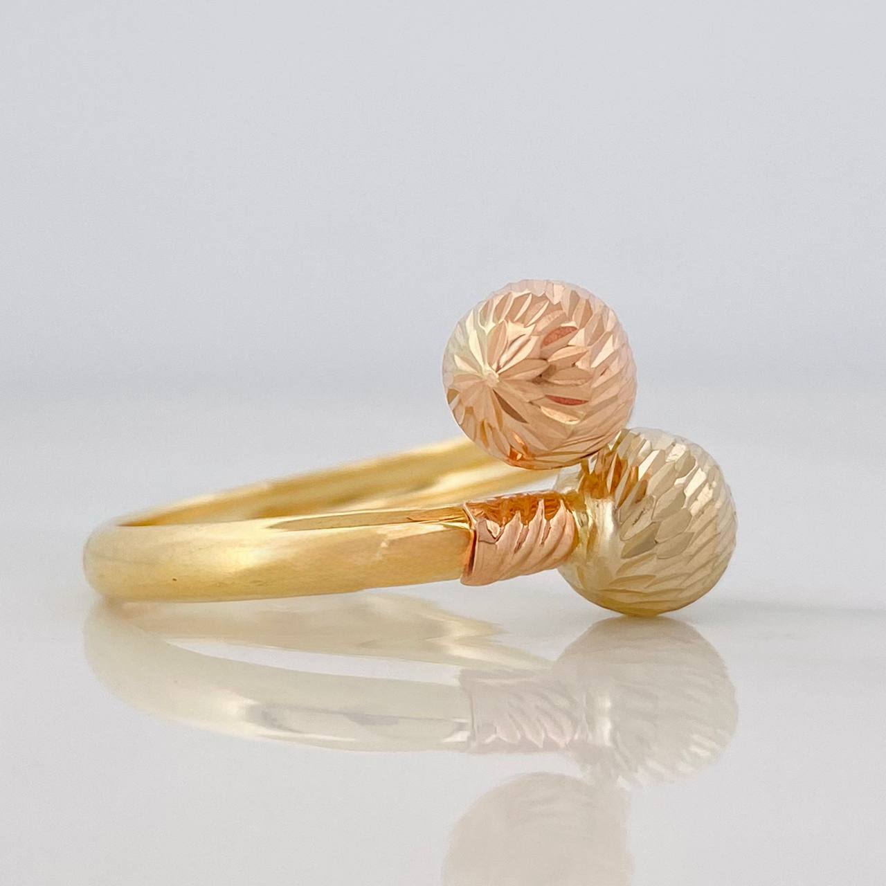 Anillo Tu y Yo 1.7g / T9 1/4 Tres Oros 18K