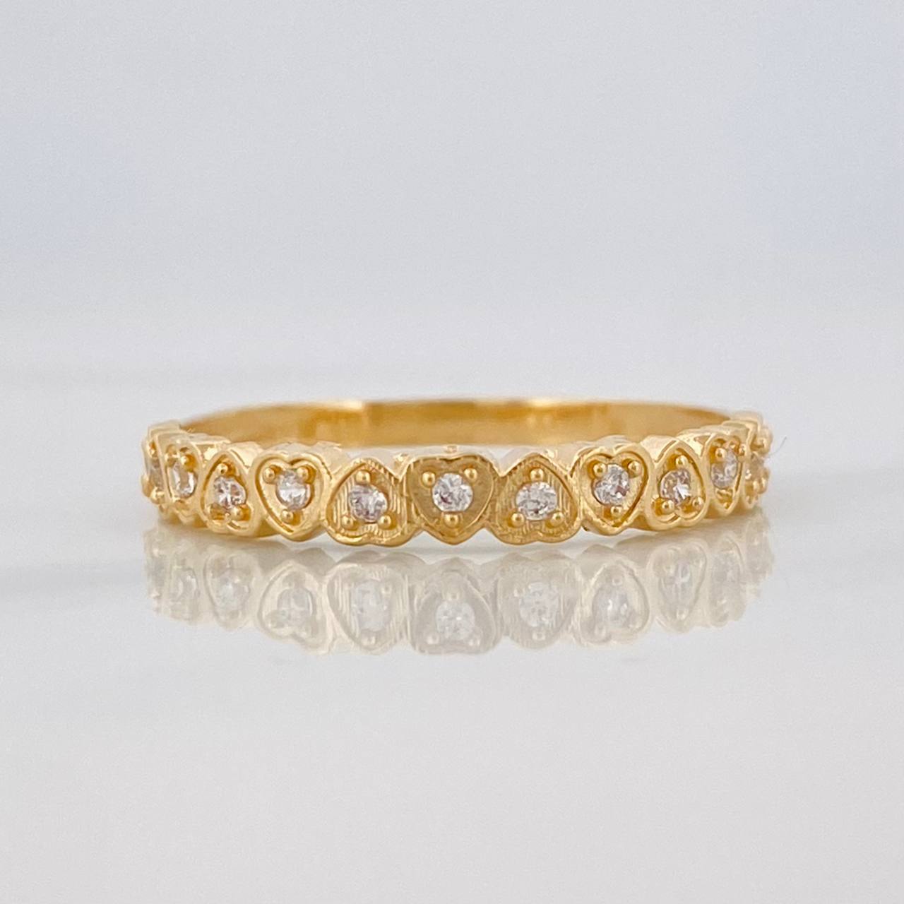 Anillo Churumbela Corazones 1.35g / T5 3/4 Oro Amarillo 18K