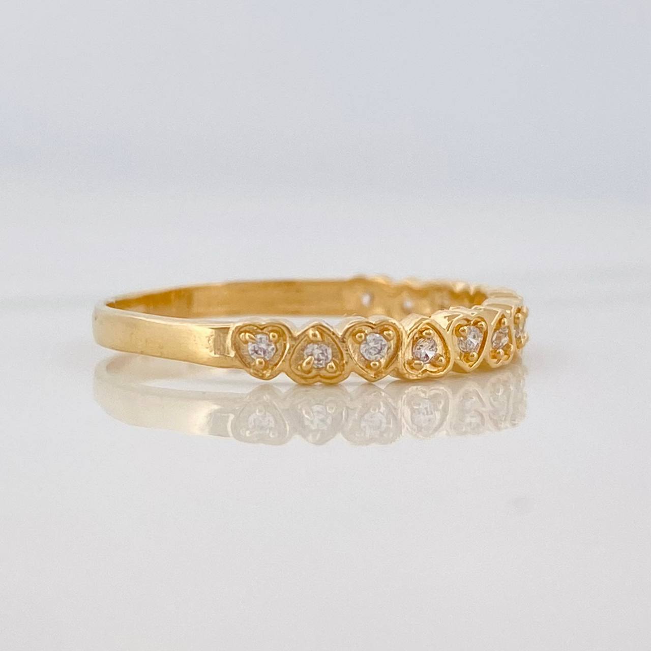 Anillo Churumbela Corazones 1.35g / T5 3/4 Oro Amarillo 18K