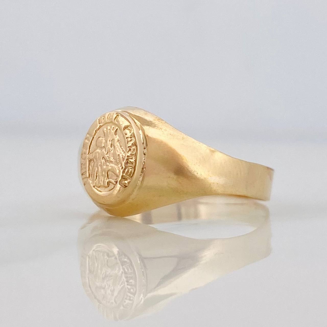 Anillo Virgen de Carmen 1.5g / T6 3/4 Oro Amarillo 18K