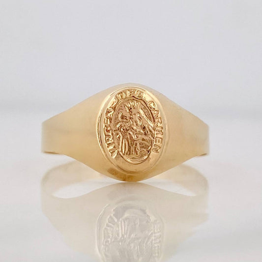 Anillo Virgen del Carmen 1.5g / T6 3/4 Oro Amarillo 18K