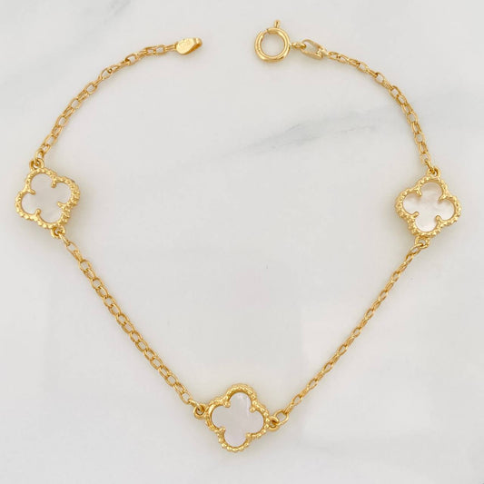 Pulso Rolo Trebol 4.1g / 19cm / 1.63mm Oro Amarillo 18K