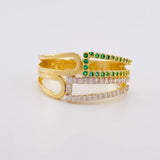 Anillo Lineas Entrelazadas 3.4g / T7 3/4 Oro Amarillo 18K