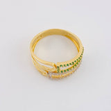 Anillo Lineas Entrelazadas 3.4g / T7 3/4 Oro Amarillo 18K