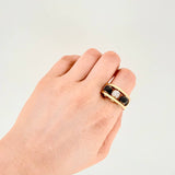Anillo Bolas de Fuego 9.45g / T9 3/4 Dos Oros Amarillo Blanco 18K