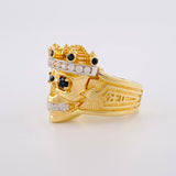 Anillo Calavera 15.05g / T9 1/4 Dos Oros Amarillo Blanco 18K