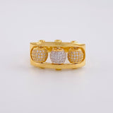 Anillo Bolas de Fuego 9.1g / T10 1/2 Dos Oros Amarillo Blanco 18K