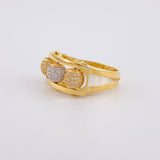 Anillo Bolas de Fuego 9.1g / T10 1/2 Dos Oros Amarillo Blanco 18K