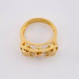 Anillo Bolas de Fuego 9.1g / T10 1/2 Dos Oros Amarillo Blanco 18K