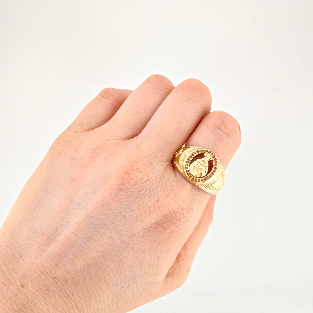 Anillo Virgen del Carmen 7.1g / T10 1/2 Oro Amarillo 18K
