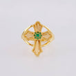 Anillo Cruz Bordeada Central 3.4g / T6 1/4 Oro Amarillo 18K