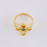 Anillo Cruz Bordeada Central 3.4g / T6 1/4 Oro Amarillo 18K