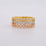 Anillo Triple Linea Circular 5.4g / T7 3/4 Tres Oros 18K