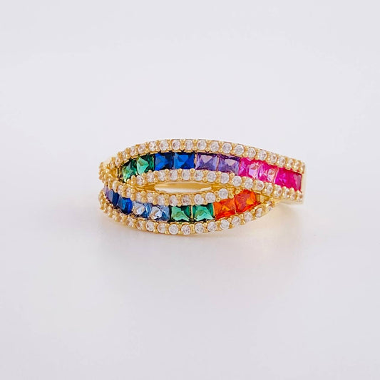 Anillo Carril Cruzado 4.15g / T7 3/4 Oro Amarillo 18K