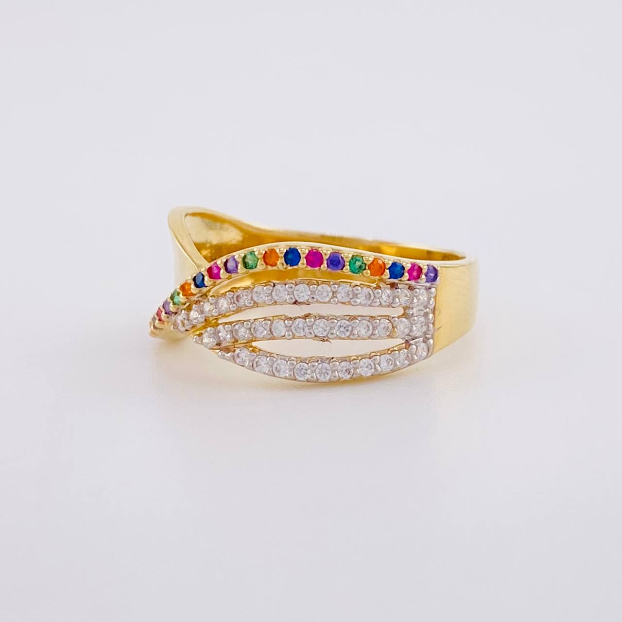 Anillo Olas Perpendiculares 3.55g / T7 Oro Amarillo 18K