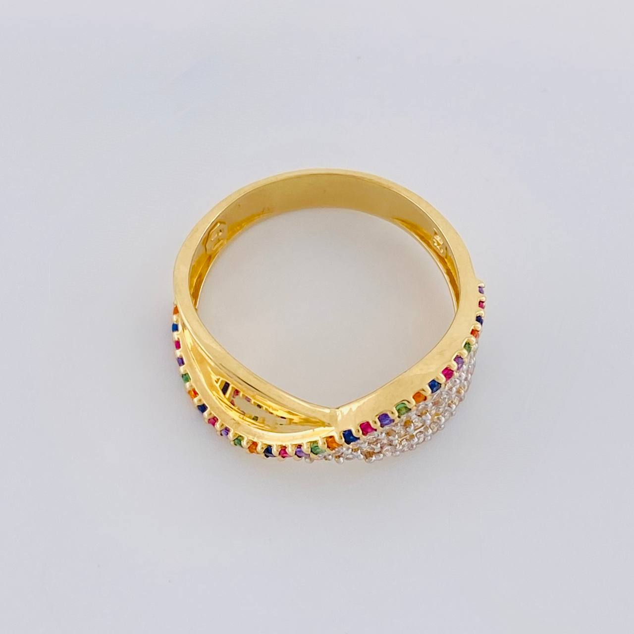 Anillo Olas Perpendiculares 3.55g / T7 Oro Amarillo 18K