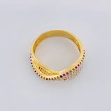 Anillo Olas Perpendiculares 3.55g / T7 Oro Amarillo 18K