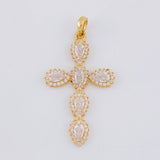 Dije Cruz Tupida Ovalada 2.4g / 3.9cm Oro Amarillo 18K