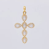 Dije Cruz Tupida Ovalada 2.4g / 3.9cm Oro Amarillo 18K