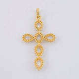Dije Cruz Tupida Ovalada 2.4g / 3.9cm Oro Amarillo 18K