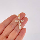Dije Cruz Tupida Ovalada 2.4g / 3.9cm Oro Amarillo 18K