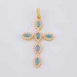 Dije Cruz Tupida Ovalada 1.75g / 3.8cm Oro Amarillo 18K