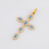 Dije Cruz Tupida Ovalada 1.75g / 3.8cm Oro Amarillo 18K