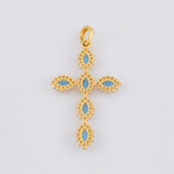 Dije Cruz Tupida Ovalada 1.75g / 3.8cm Oro Amarillo 18K