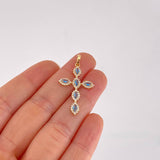 Dije Cruz Tupida Ovalada 1.75g / 3.8cm Oro Amarillo 18K