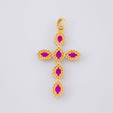 Dije Cruz Tupida Ovalada 2.35g / 3cm Oro Amarillo 18K