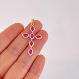 Dije Cruz Tupida Ovalada 2.35g / 3cm Oro Amarillo 18K
