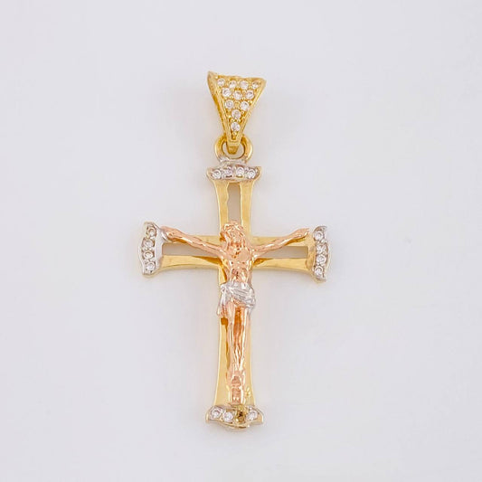 Dije Cruz Cristo 2.7g / 3.7cm Tres Oros 18K