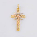 Dije Cruz Cristo 2.85g / 3.4cm Dos Oros Amarillo Rosa 18K