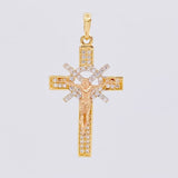 Dije Cruz Cristo 2.85g / 3.4cm Dos Oros Amarillo Rosa 18K