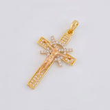 Dije Cruz Cristo 2.85g / 3.4cm Dos Oros Amarillo Rosa 18K