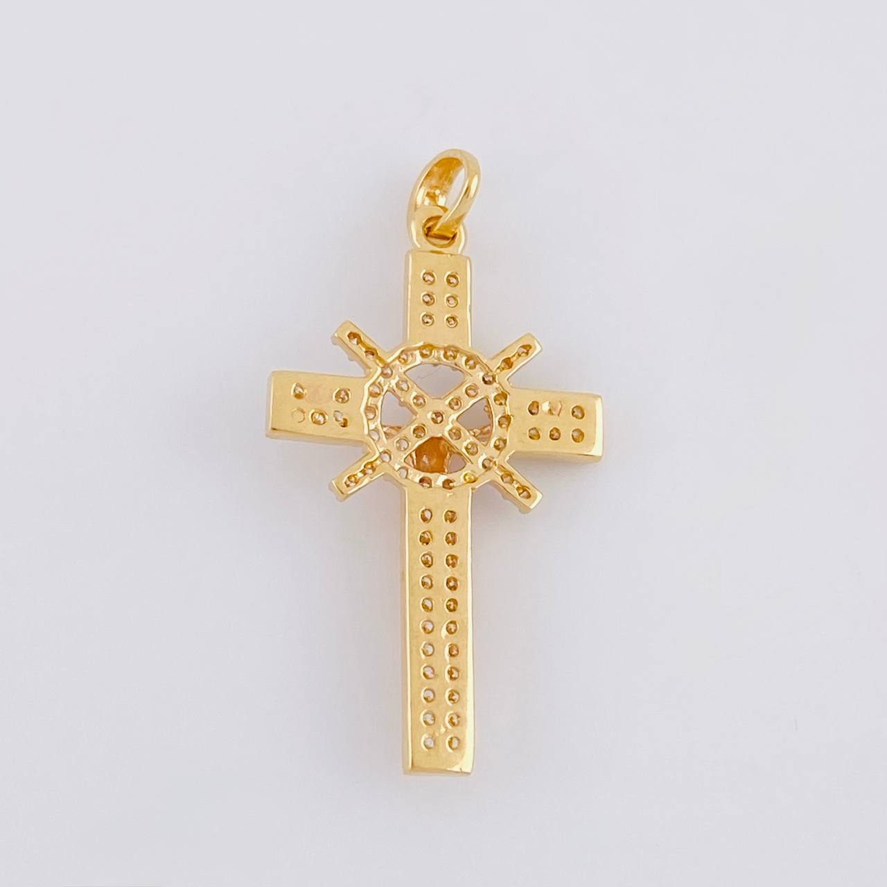 Dije Cruz Cristo 2.85g / 3.4cm Dos Oros Amarillo Rosa 18K