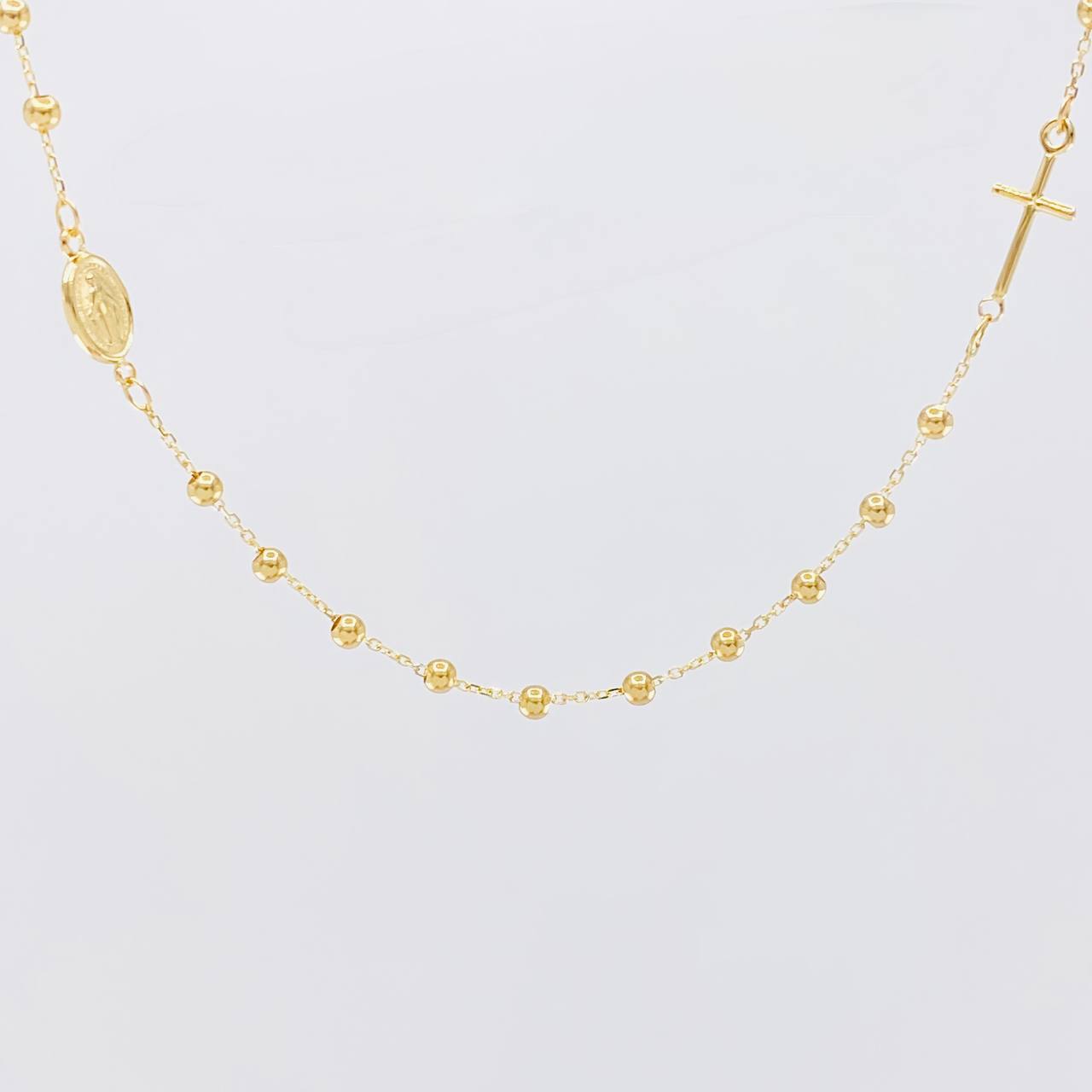 Cadena Denario Virgen Milagrosa 3.1g / 45cm / 2.6mm Oro Amarillo 18K