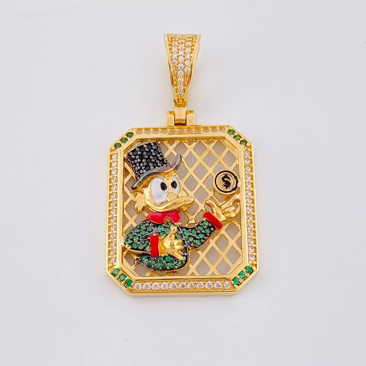 Dije Cuadro Malla Pato 12g / 4.6cm Oro Amarillo 18K