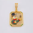 Dije Cuadro Malla Pato 12g / 4.6cm Oro Amarillo 18K