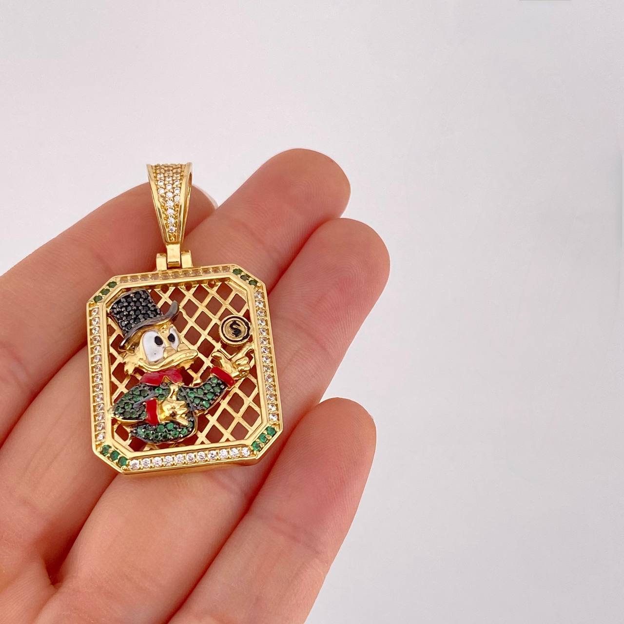 Dije Cuadro Malla Pato 12g / 4.6cm Oro Amarillo 18K