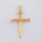 Dije Cruz Clavo 6.4g / 5.8cm Dos Oros Amarillo Rosa 18K