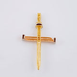 Dije Cruz Clavo 6.4g / 5.8cm Dos Oros Amarillo Rosa 18K