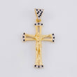 Dije Cruz Cristo 3.95g / 4.2cm Dos Oros Amarillo Blanco 18K