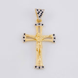 Dije Cruz Cristo 3.95g / 4.2cm Dos Oros Amarillo Blanco 18K