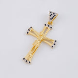 Dije Cruz Cristo 3.95g / 4.2cm Dos Oros Amarillo Blanco 18K
