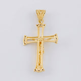 Dije Cruz Cristo 3.95g / 4.2cm Dos Oros Amarillo Blanco 18K